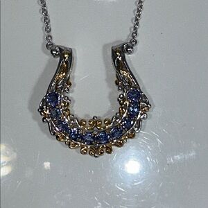 NWOT Gems En Vogue Sterling Silver Palladium Alloy Genuine Tanzanite Necklace